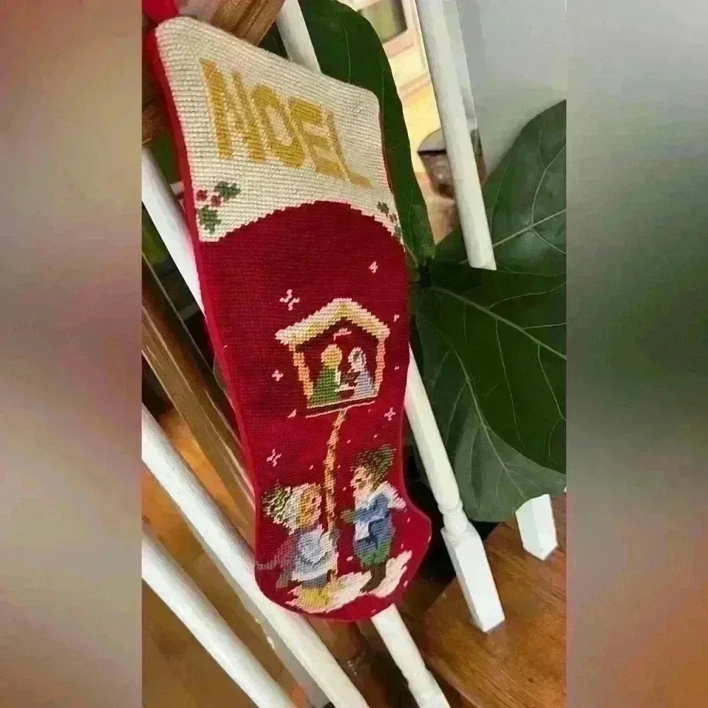 Vintage Needlepoint Christmas stockings
Red back. Vintage holiday